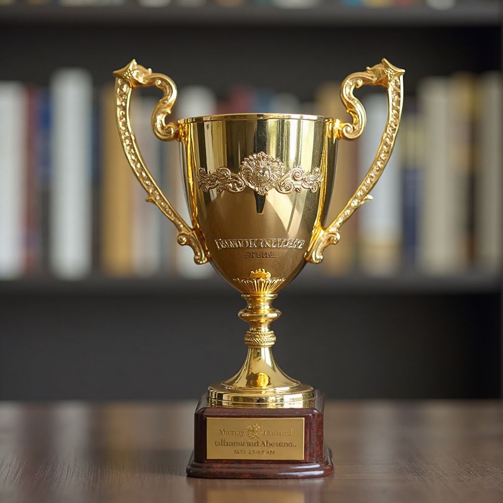 Financial industry award trophy